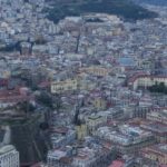 Night aerial view of Naples downtown